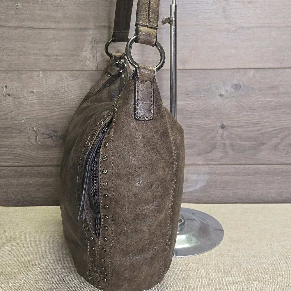 Frye and Co. Brown Studded Leather Women's Bag - Picture 3 of 11